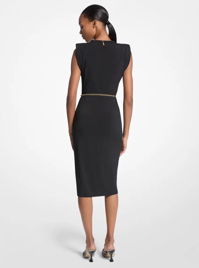 Kleid aus dehnbarem, mattem Jersey mit Gürtel Kleid aus dehnbarem, mattem Jersey mit Gürtel