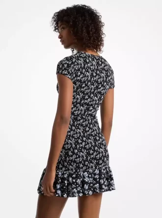 Kleid aus Georgette mit Blumenmuster