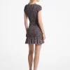 Kleid aus Georgette mit gerüschtem Blumenmuster