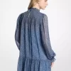 Kleid aus Georgette mit metallischem Paisley-Print