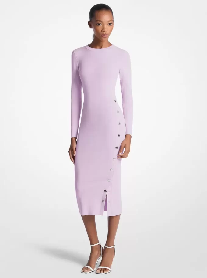 Kleid aus Viskosemischung mit Druckknöpfen