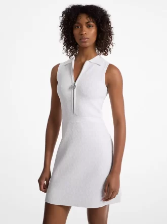 Kleid mit Logo-Jacquard-Detail und Reißverschluss