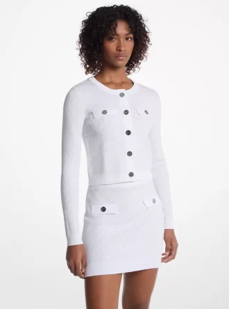 Kurze Jacke mit Logo-Jacquardmuster