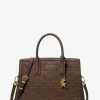 Laila Medium Schultertasche aus poliertem Leder mit Logoprägung Laila Medium Schultertasche aus poliertem Leder mit Logoprägung