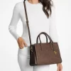 Laila Medium Schultertasche aus poliertem Leder mit Logoprägung Laila Medium Schultertasche aus poliertem Leder mit Logoprägung