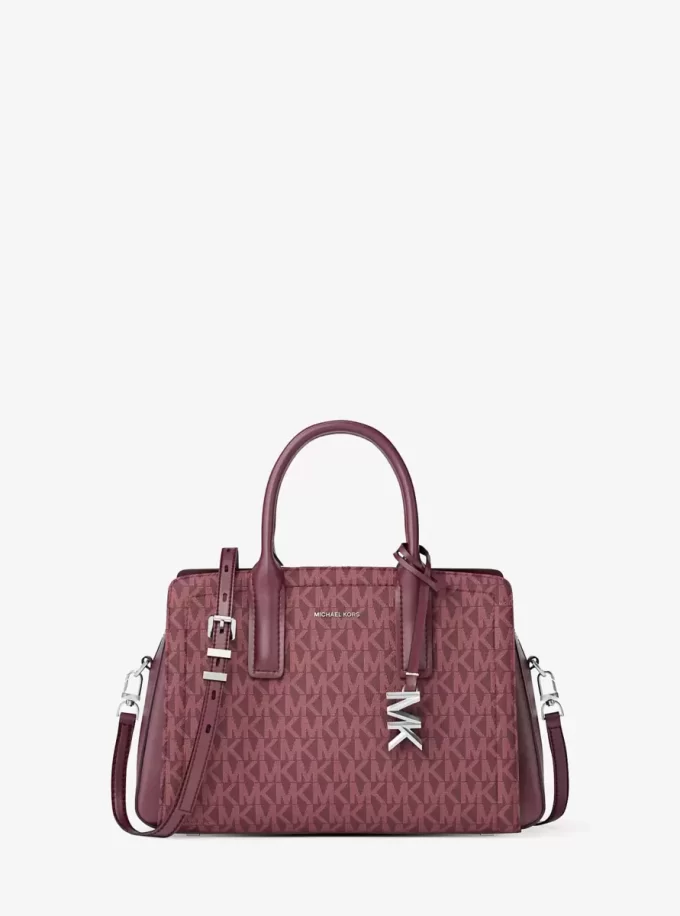 Laila Small Signature Logo Satchel Laila Small Signature Logo Satchel