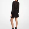 Langarmkleid aus gerafftem Georgette Langarmkleid aus gerafftem Georgette