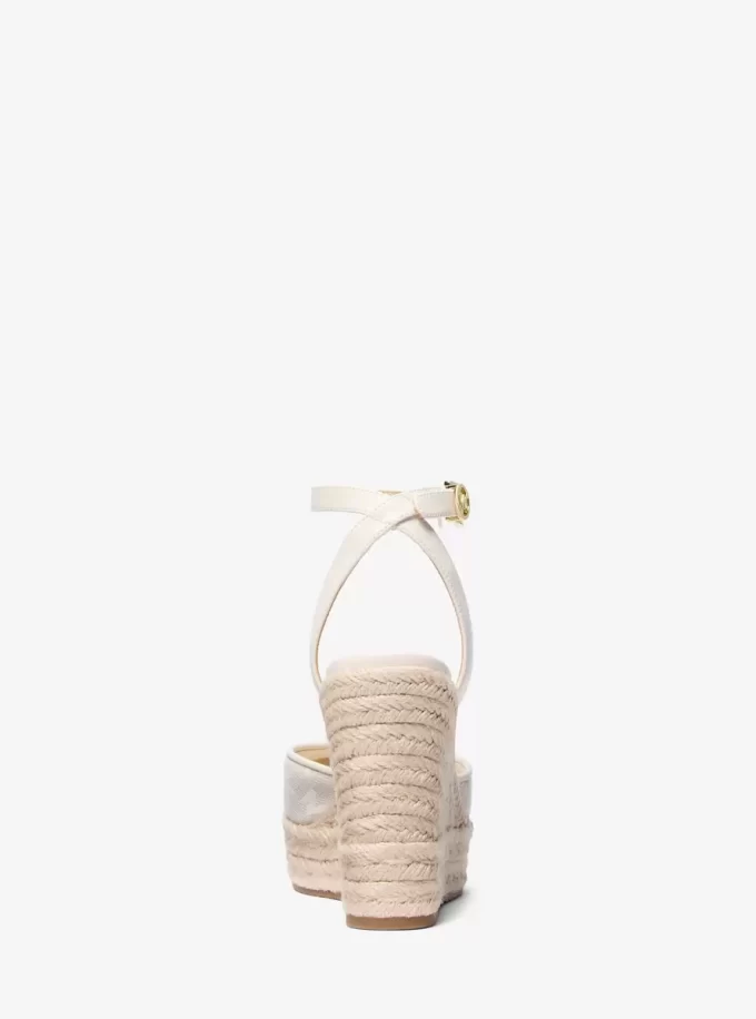 Larissa Logo Jacquard Espadrille Wedge Larissa Logo Jacquard Espadrille Wedge