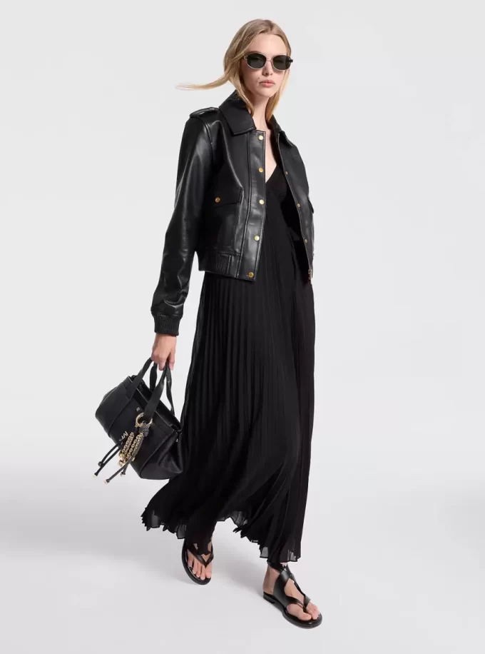 Plissiertes Georgette-Maxikleid