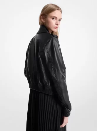 Leder-Blousonjacke
