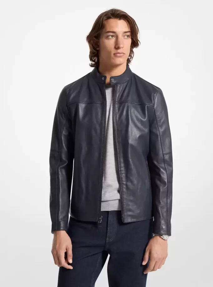 Leder-Rennjacke