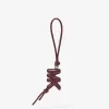 Leder-Taschenanhänger mit gestepptem Logo