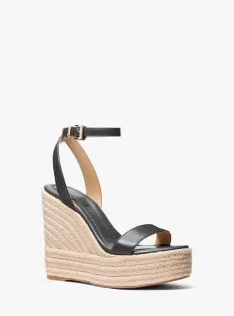 Leighton Leder-Keilsandalen