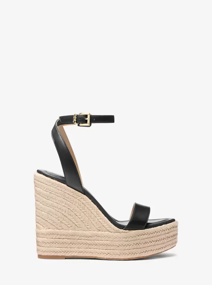 Leighton Leder-Keilsandalen