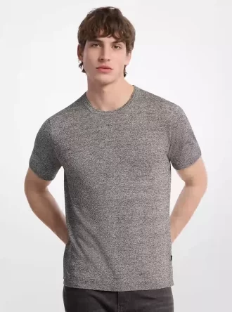 Leinen- und Baumwoll-T-Shirt