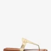 Lena Metallic-Leder-T-Riemen-Sandale Lena Metallic-Leder-T-Riemen-Sandale