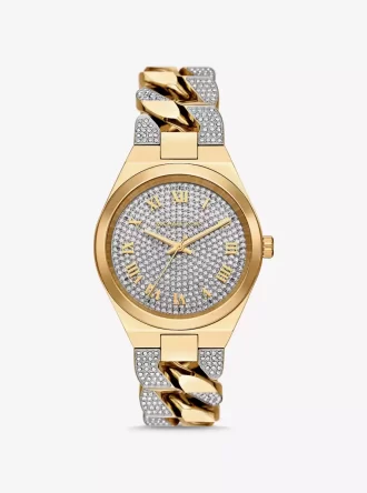Lennox Pavé Goldfarbene Gliederarmbanduhr