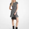 Leopardenmuster-Minikleid mit Smokdetails Leopardenmuster-Minikleid mit Smokdetails