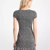 Leopardenmuster-Minikleid mit Smokdetails Leopardenmuster-Minikleid mit Smokdetails