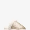 Liddy Hausschuhe mit Metallic-Logo und Kunstpelz