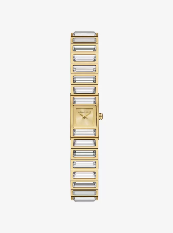 Limitierte Auflage Mini Darrington Pavé Lünette Goldfarbene Uhr