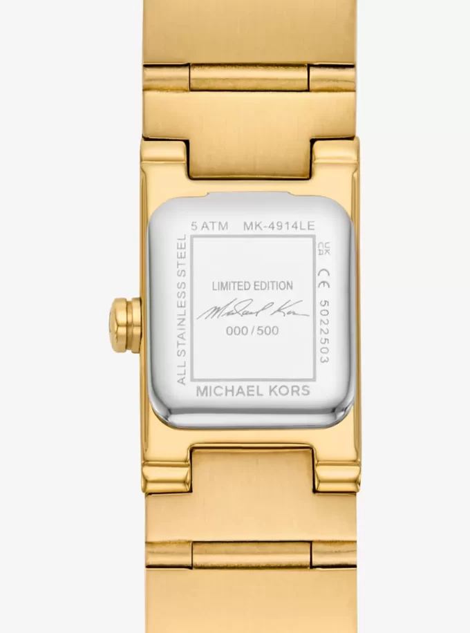 Limitierte Auflage Mini Darrington Pavé Lünette Goldfarbene Uhr