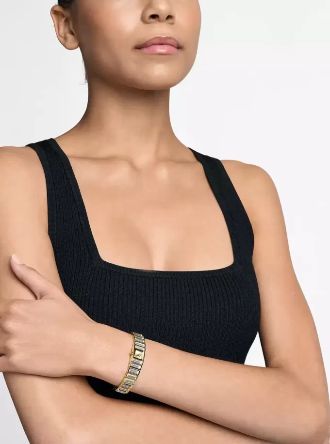 Limitierte Auflage Mini Darrington Pavé Lünette Goldfarbene Uhr