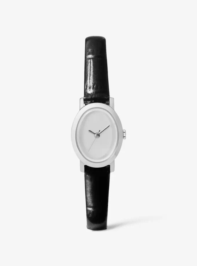 Limitierte Petite Maude Uhr in Silberoptik und mit Krokodilprägung Limitierte Petite Maude Uhr in Silberoptik und mit Krokodilprägung