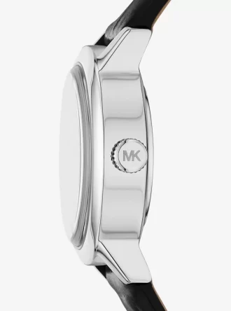 Limitierte Petite Maude Uhr in Silberoptik und mit Krokodilprägung