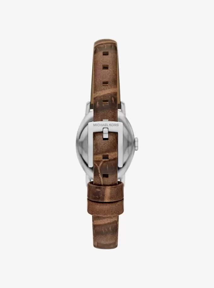 Limitierte Petite Maude Uhr in Silberoptik und mit Krokodilprägung Limitierte Petite Maude Uhr in Silberoptik und mit Krokodilprägung