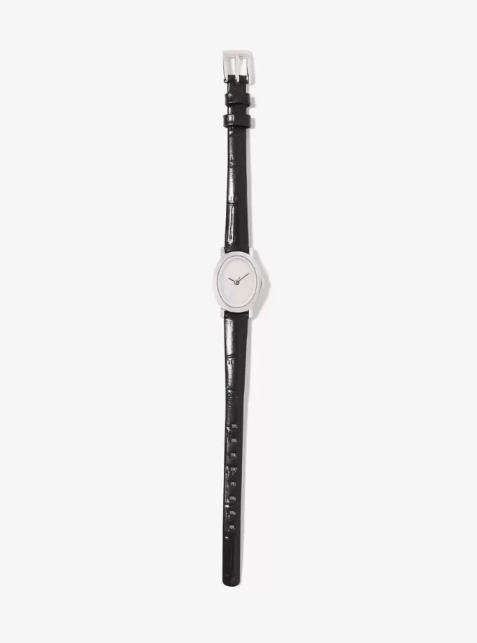Limitierte Petite Maude Uhr in Silberoptik und mit Krokodilprägung Limitierte Petite Maude Uhr in Silberoptik und mit Krokodilprägung