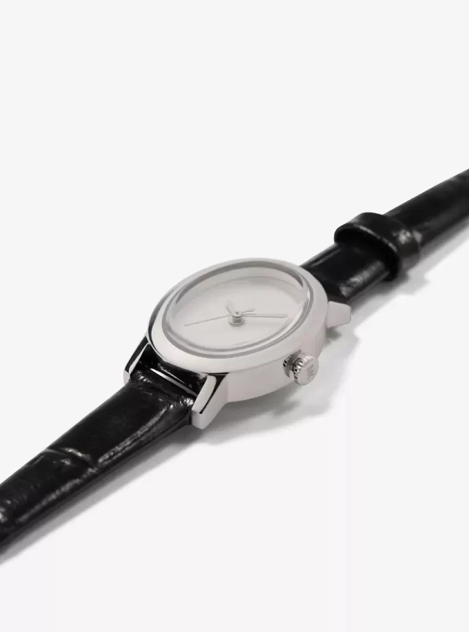 Limitierte Petite Maude Uhr in Silberoptik und mit Krokodilprägung Limitierte Petite Maude Uhr in Silberoptik und mit Krokodilprägung