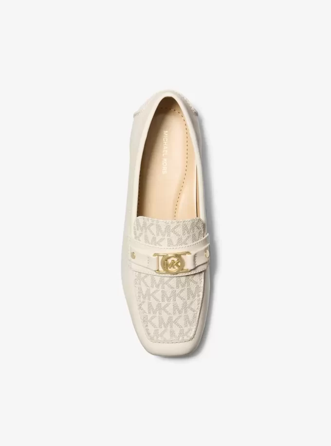Mandy Leder- und Logo-Mokassin-Loafer