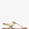 Mandy Metallic-Leder-T-Riemen-Sandale Mandy Metallic-Leder-T-Riemen-Sandale