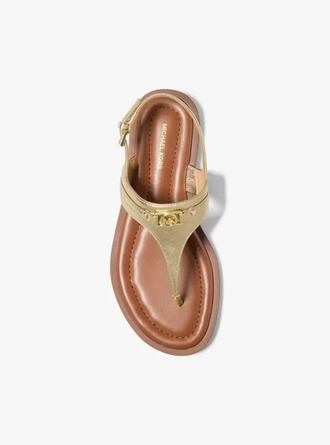 Mandy Metallic-Leder-T-Riemen-Sandale Mandy Metallic-Leder-T-Riemen-Sandale