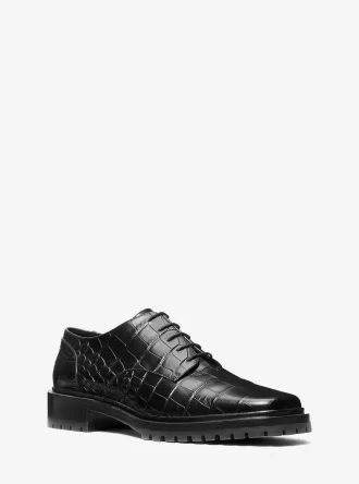 Marte Oxford-Schuhe aus Leder mit Krokodilprägung