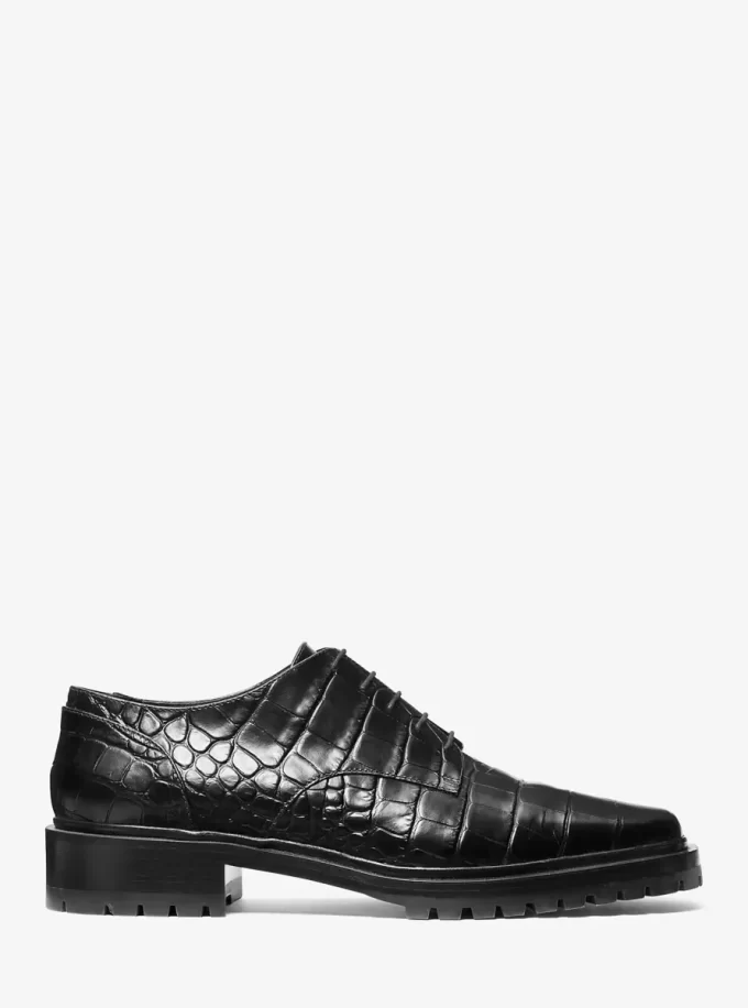 Marte Oxford-Schuhe aus Leder mit Krokodilprägung Marte Oxford-Schuhe aus Leder mit Krokodilprägung