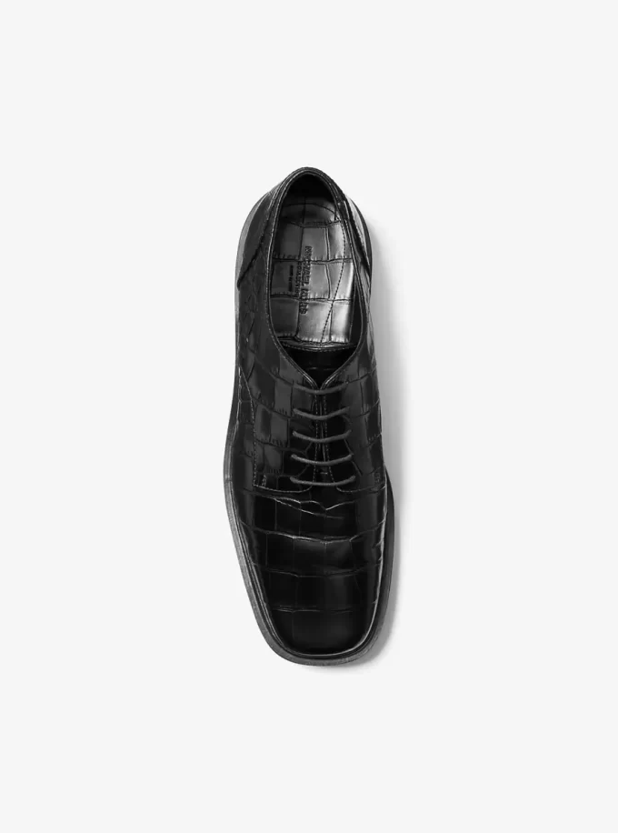 Marte Oxford-Schuhe aus Leder mit Krokodilprägung Marte Oxford-Schuhe aus Leder mit Krokodilprägung