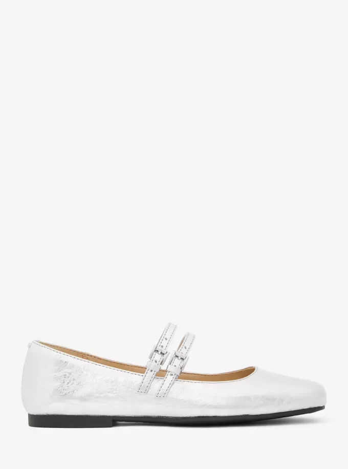 Matilda Mary Jane aus geknacktem Metallic-Leder Matilda Mary Jane aus geknacktem Metallic-Leder