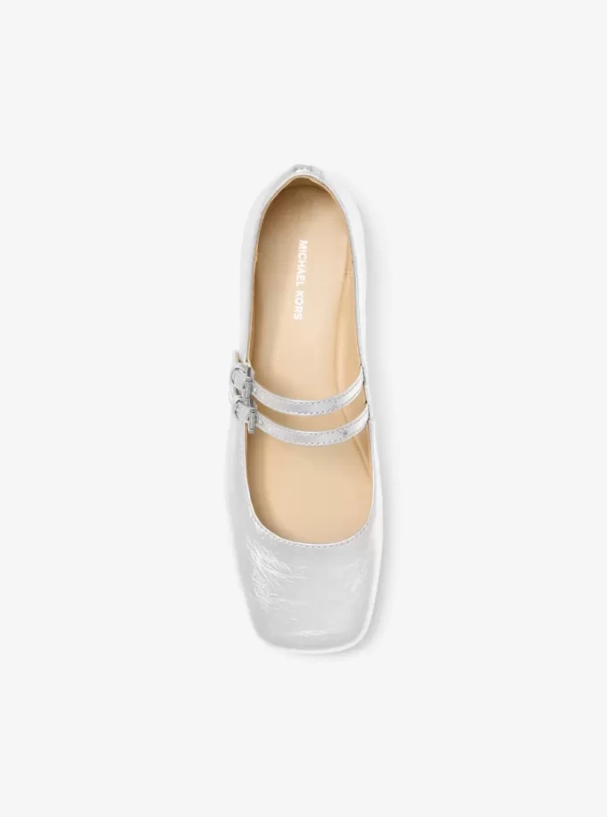 Matilda Mary Jane aus geknacktem Metallic-Leder Matilda Mary Jane aus geknacktem Metallic-Leder