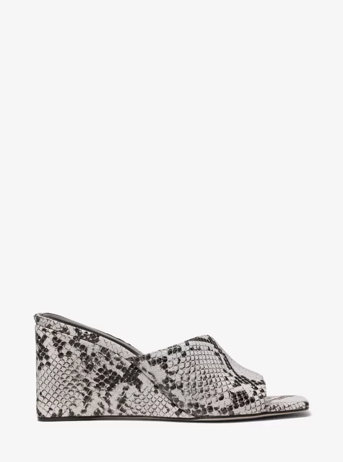 Merriam Keilsandalen aus Leder mit Schlangenprägung Merriam Keilsandalen aus Leder mit Schlangenprägung