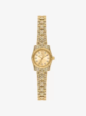 Micro Lexington Pavé Goldfarbene Uhr