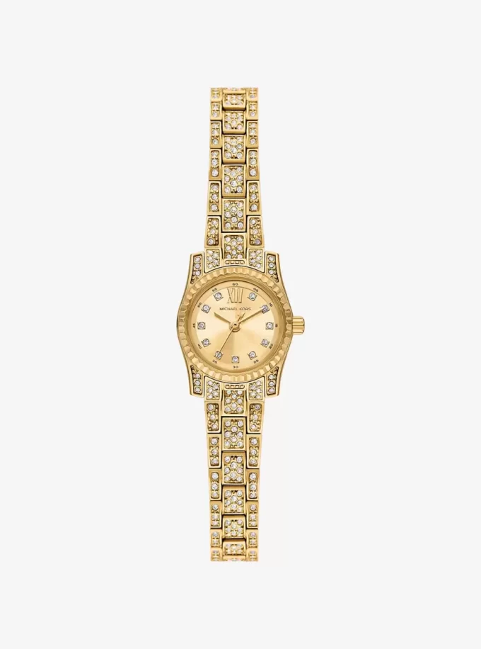 Micro Lexington Pavé Goldfarbene Uhr Micro Lexington Pavé Goldfarbene Uhr