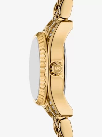 Micro Lexington Pavé Goldfarbene Uhr