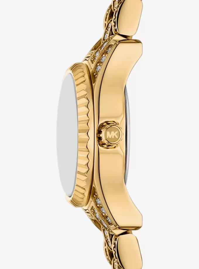 Micro Lexington Pavé Goldfarbene Uhr Micro Lexington Pavé Goldfarbene Uhr