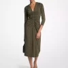 Midikleid aus dehnbarem, mattem Jersey mit Paisley-Print