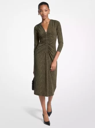 Midikleid aus dehnbarem, mattem Jersey mit Paisley-Print