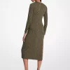 Midikleid aus dehnbarem, mattem Jersey mit Paisley-Print