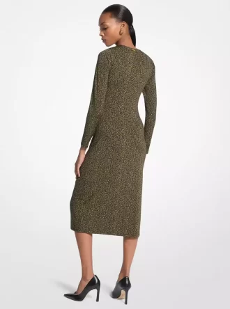 Midikleid aus dehnbarem, mattem Jersey mit Paisley-Print