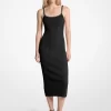 Midikleid aus geripptem Stretch-Strick mit Kettenmuster